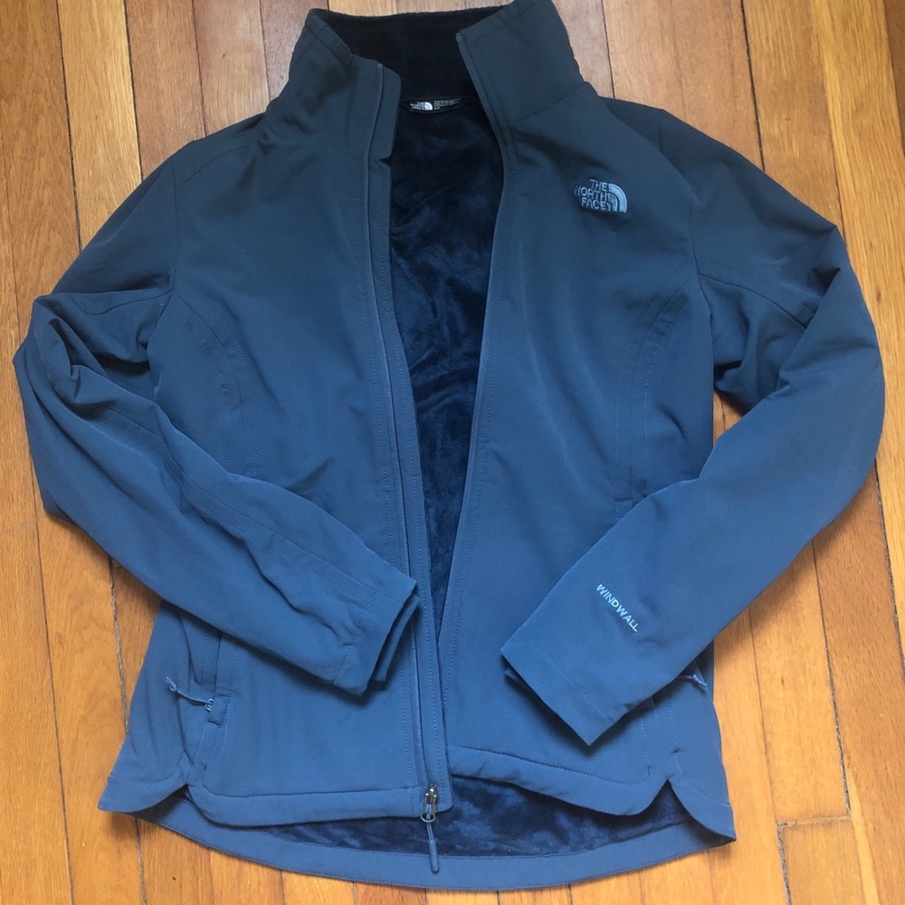 NorthFace teal blue soft shell women’s jacket